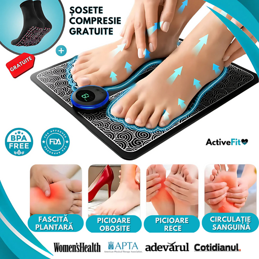 Masațiator pentru picioare EMS Activefit® + Șosete anti-varice (GRATUITE)