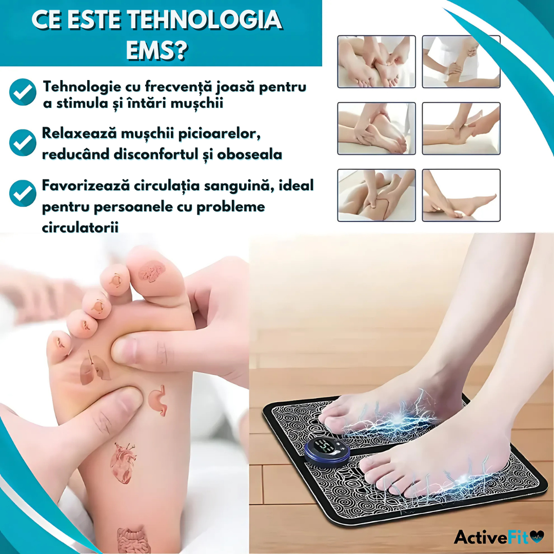 Masațiator pentru picioare EMS Activefit® + Șosete anti-varice (GRATUITE)